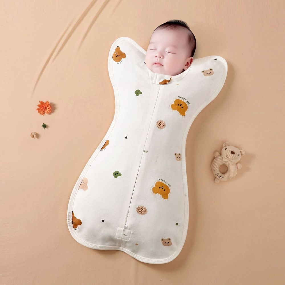 Baby Sleep Sack - Katoenen baby-inbakerdoek met rits, bedrukt patroon,