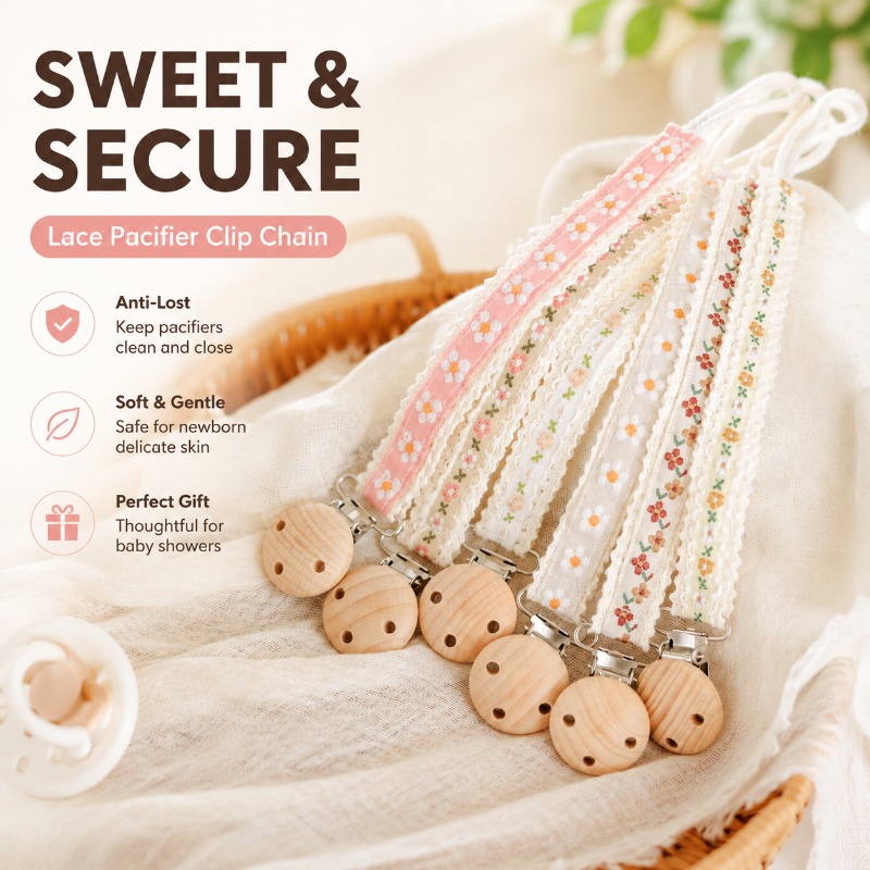 Baby Products 2 Years - Kanten speenclipketting voor pasgeborenen, anti-verloren speenhouder,